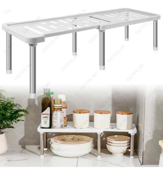 Repisa Apilable Cocina Estantería Extensible  Blanco