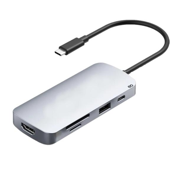 9 En 1 Adaptador Usb Tipo C A Hdmi 4k Con 3 Puertos Usb 3.0 Y Pd 100w