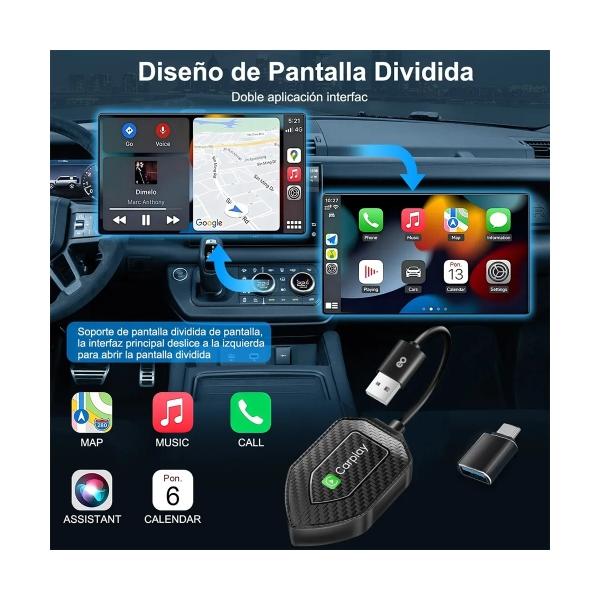 Adaptador Inalámbrico Car Play, Android Auto