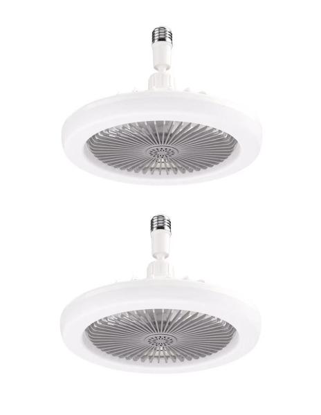Set De 2 Lámparas Ventilador De Techo Con Control Remoto – 3 Velocidades, Luz Led Integrada, 30w, Color Blanco