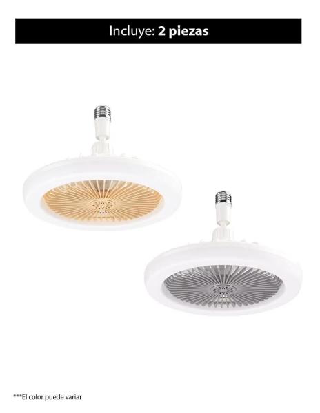Set De 2 Lámparas Ventilador De Techo Con Control Remoto – 3 Velocidades, Luz Led Integrada, 30w, Color Blanco