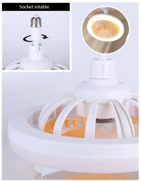 Set De 2 Lámparas Ventilador De Techo Con Control Remoto – 3 Velocidades, Luz Led Integrada, 30w, Color Blanco