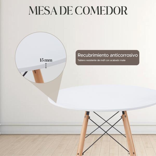 Mesa De Comedor Redonda Estilo Minimalista Moderna White