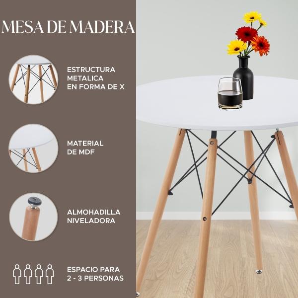 Mesa De Comedor Redonda Estilo Minimalista Moderna White
