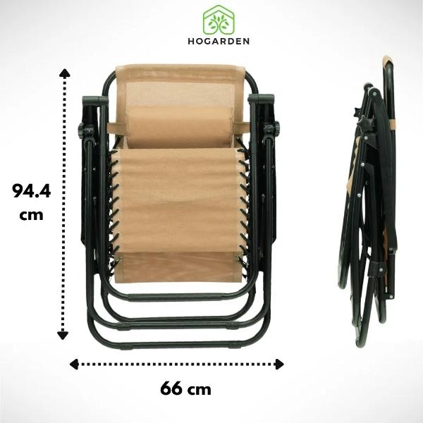 Camastro Plegable 4 Pzs Beige Gravedad Cero Para Alberca