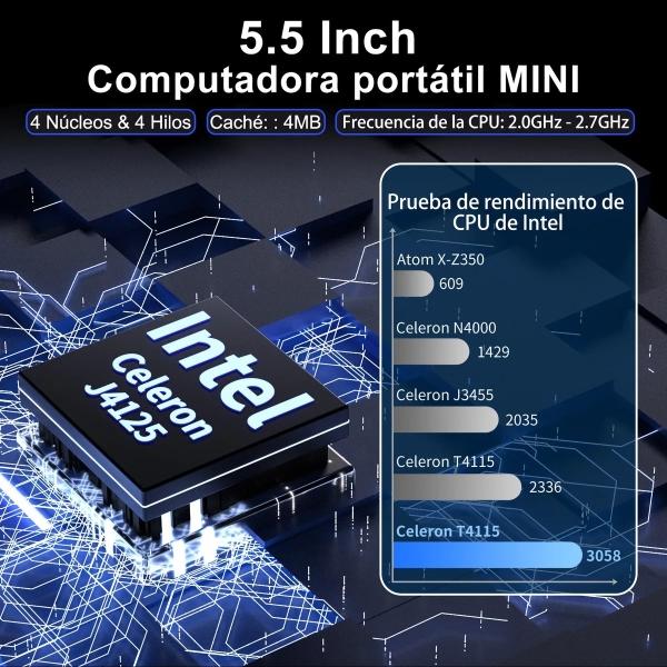 Mini PC HIGOLE PC Mini Pc Gole 1 Pro Procesador Intel Celeron J4125 8GB de RAM Almacenamiento 128GB 12V