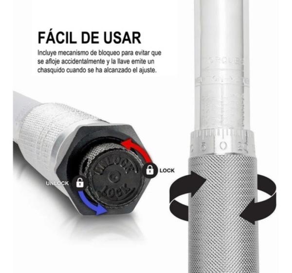 Torquímetro De Trueno Llave De Torque 3/8 19-110nm Plata 