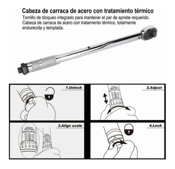 Torquímetro De Trueno Llave De Torque 3/8 19-110nm Plata 