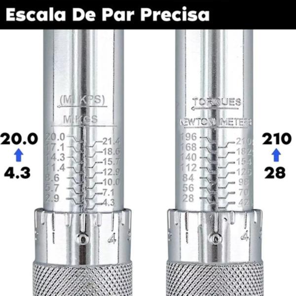 Torquímetro De Trueno Llave De Torque 3/8 19-110nm Plata 