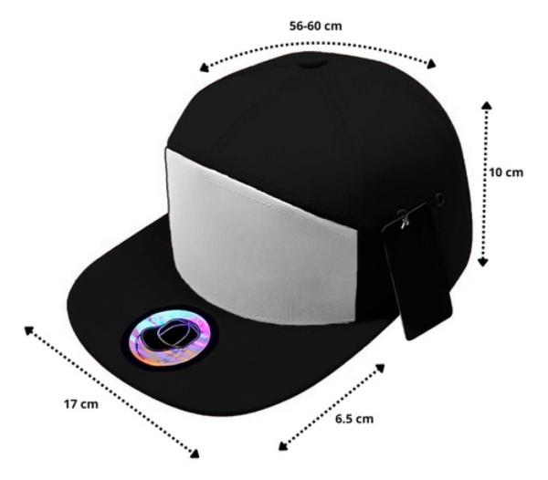 Gorras Plana Lisa Unitalla 7 Paneles Negro