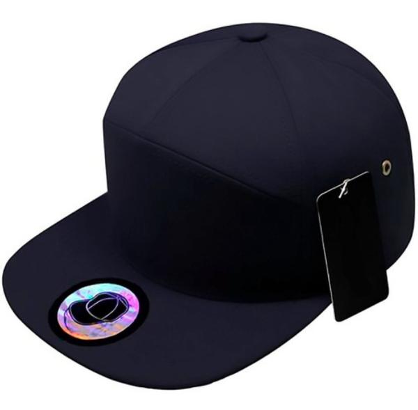 Gorras Plana Lisa Unitalla 7 Paneles Negro