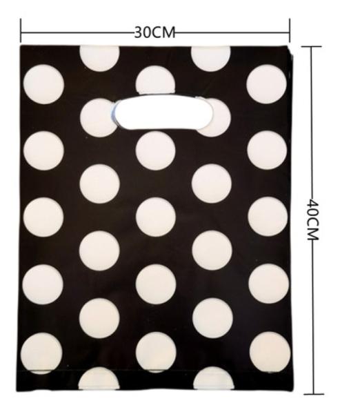 100 Bolsa Boutique De 30x40cm Bolsa De Embalaje De Regalo Negras Floreadas