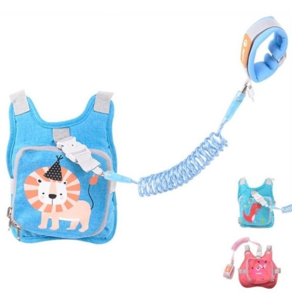 Mochila Correa De Seguridad Para Niños + Cuerda Anti-perdida Azul Celeste
