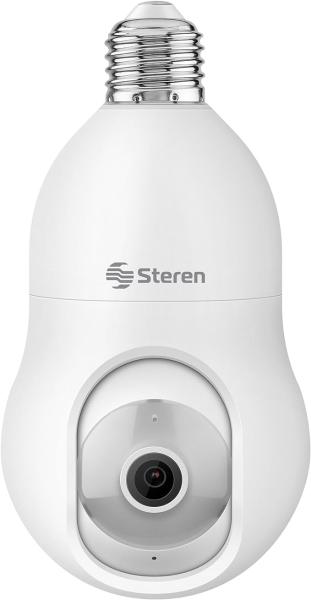 STEREN CCTV-238 Cámara WiFi Robotizada Socket seguidor Movimiento 3MPX, Blanco