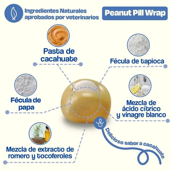 Recubrimiento de Pastillas para Perros Sabor Crema de Cacahuate - Pill Wrap
