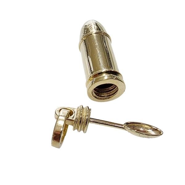 Dije Bala De Oro 10k Porta Ceniza Con Cuchara Amarillo