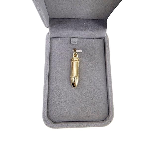 Dije Bala De Oro 10k Porta Ceniza Con Cuchara Amarillo