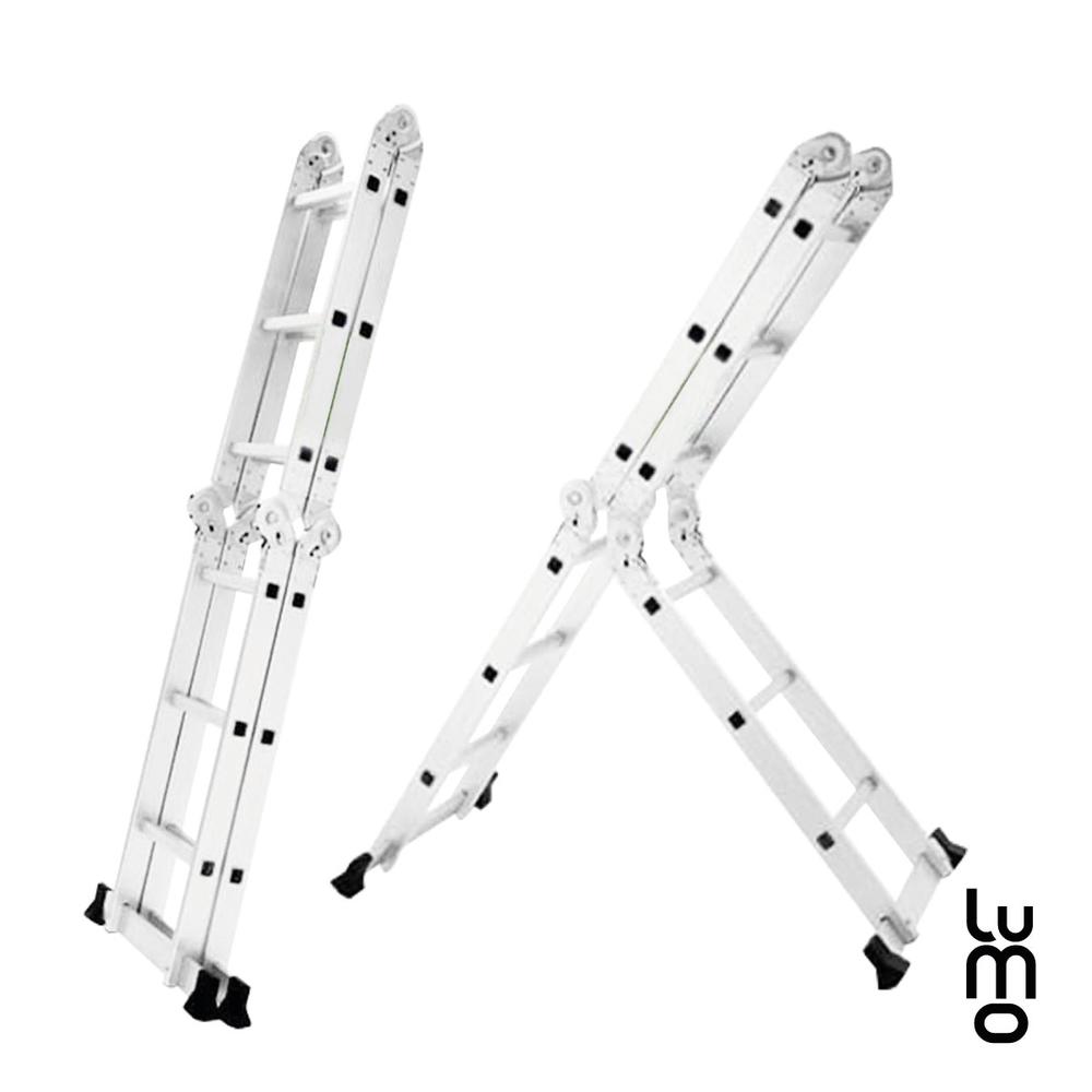 Escalera Multiposiciones 8 en 1 Plataformas 12 Peldaños Alum