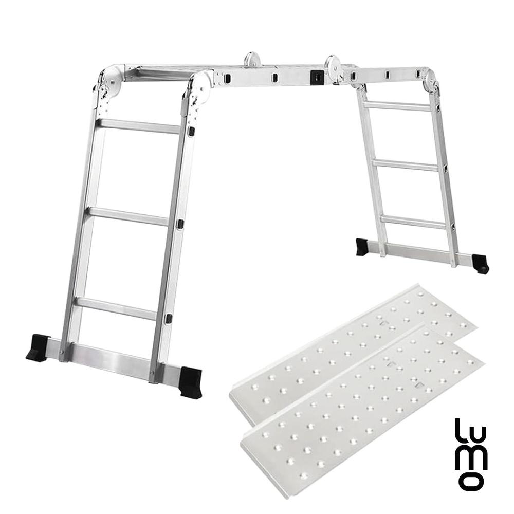 Escalera Multiposiciones 8 en 1 Plataformas 12 Peldaños Alum