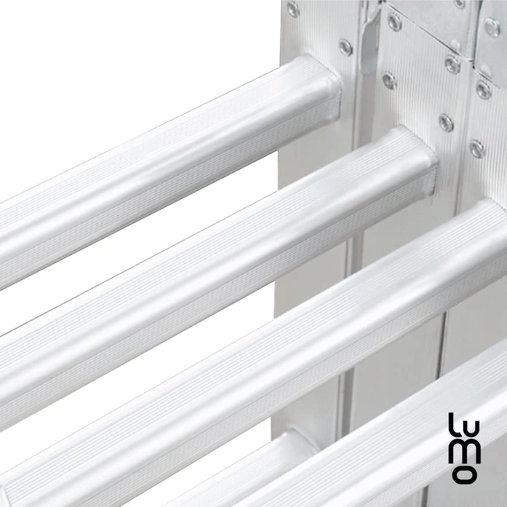 Escalera Multiposiciones 8 en 1 Plataformas 12 Peldaños Alum