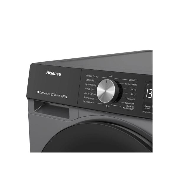 Lavasecadora Inverter Hisense 15 Kilos Carga Frontal Gris WD3S1543BT