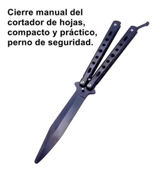 Cuchillo Navaja Entrenamiento Tipo Mariposa Negro