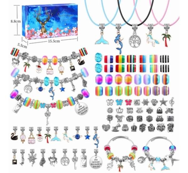 Kit De Cuentas Para Hacer Pulseras, Collares Y Joyas, 112 Pz