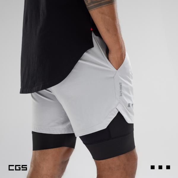CGS APPAREL Shorts Hombre 2 en 1 con Licra para Gym y Correr - Deportivo Transpirable y Ligero