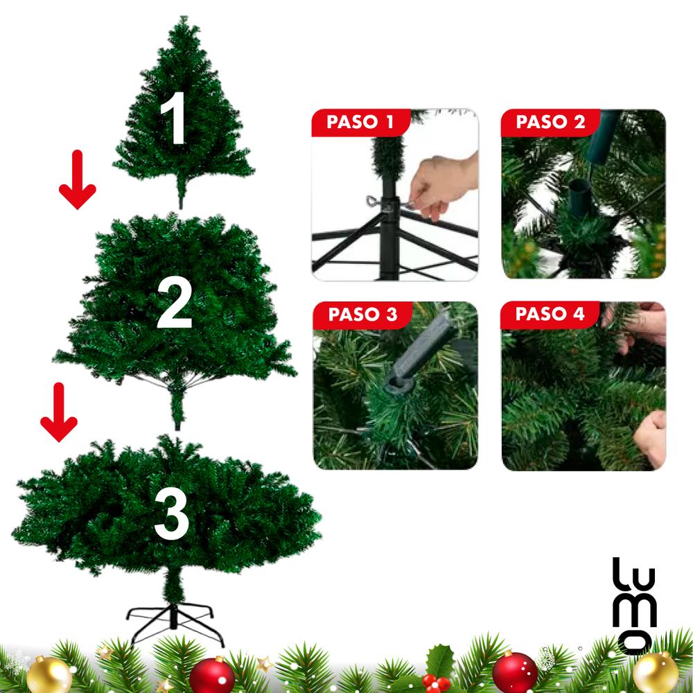 Arbol Pino De Navidad Artificial 1.80 Metros Frondoso Verde