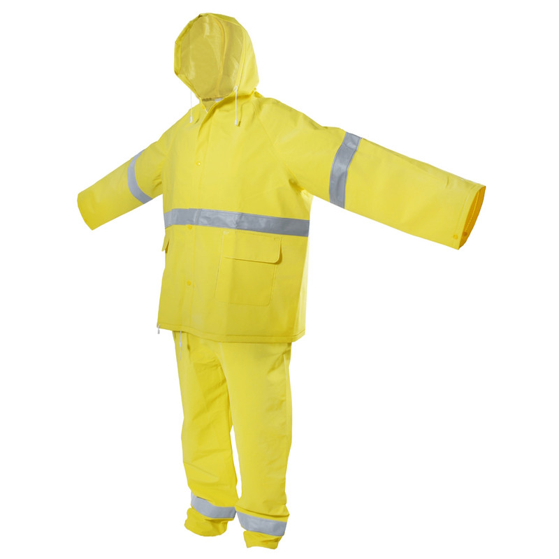 Traje impermeable C/Cintas Reflejantes Amarillo 2 Pz Surtek
