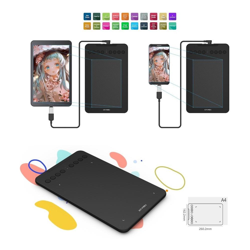 Tableta Grafica Inalambrica Negra Deco Mini 7 Wireless Xp-Pen
