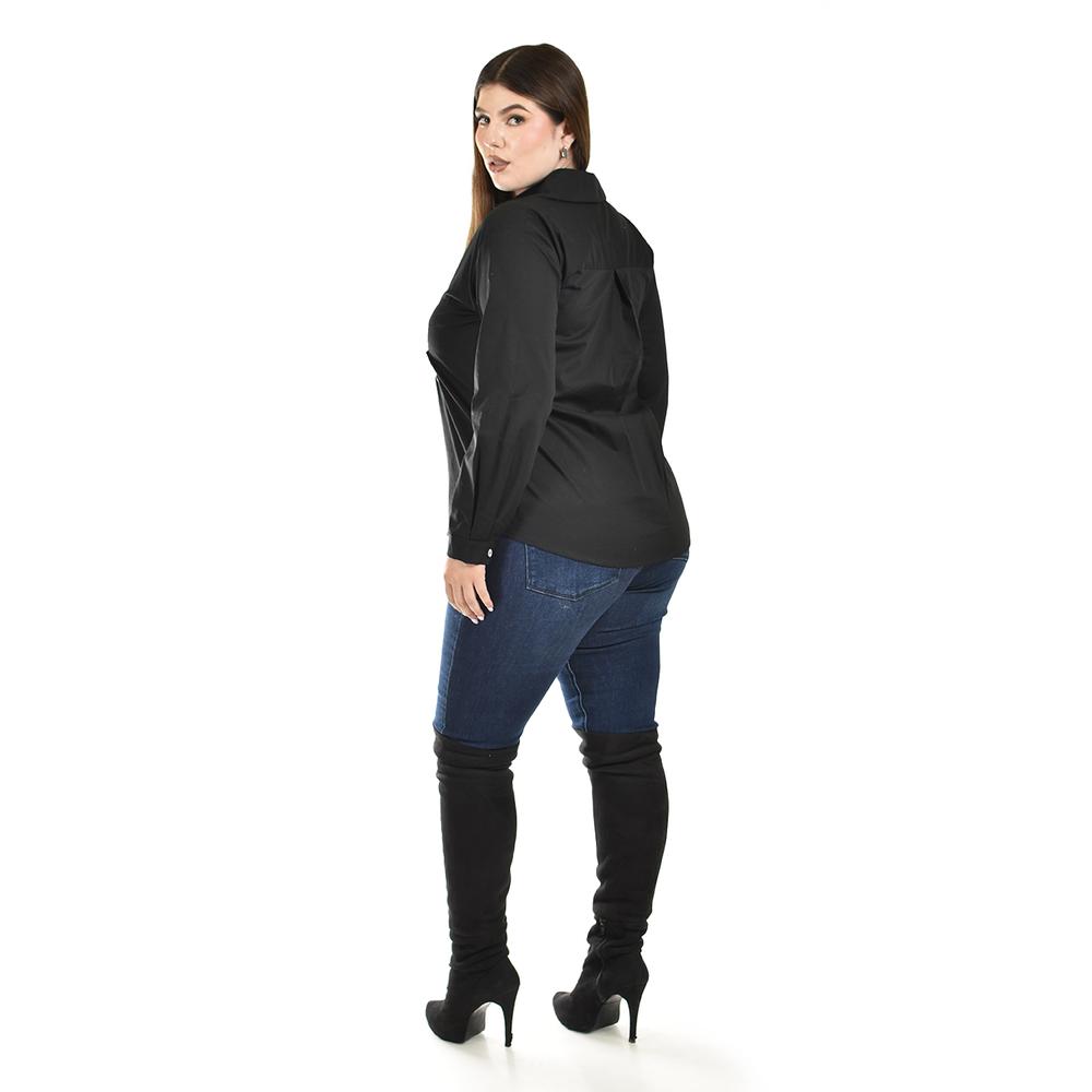 Camisa de algodon "LOVE" Roman Fashion /Tallas Extras, 603 (Negro)