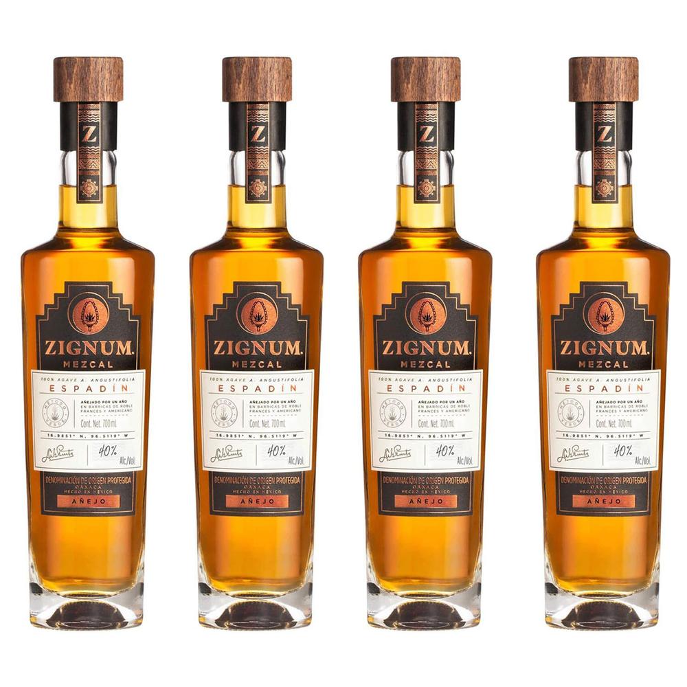Pack de 4 Mezcal Zignum Añejo 700 ml