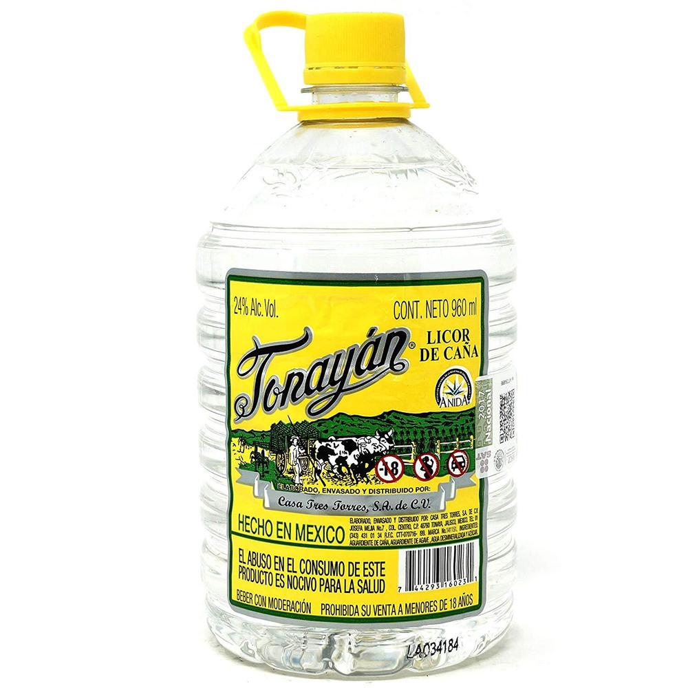 Pack de 4 Licor De Caña Tonayan Pet Blanco Y Amarillo 960 ml