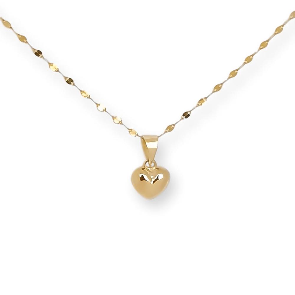 Cadena Gargantilla Dama Corazón Oro 10k Sólido