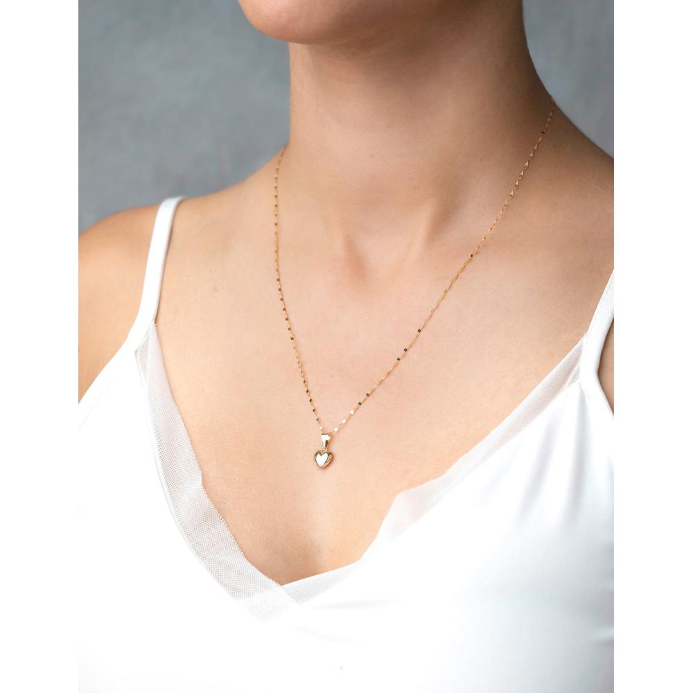 Cadena Gargantilla Dama Corazón Oro 10k Sólido