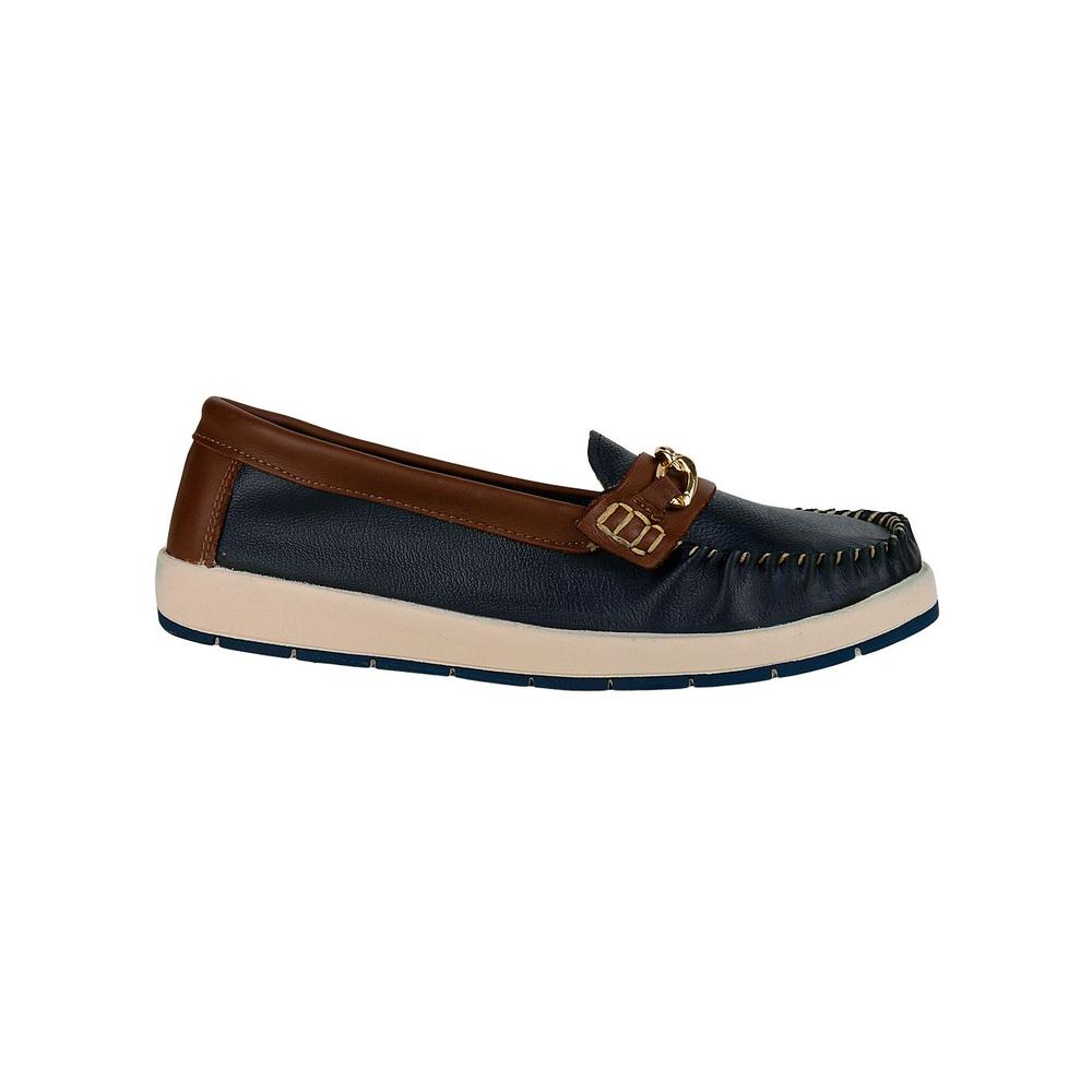 Zapato Mujer Mocasin Casual Azul Piel Stfashion 04804101