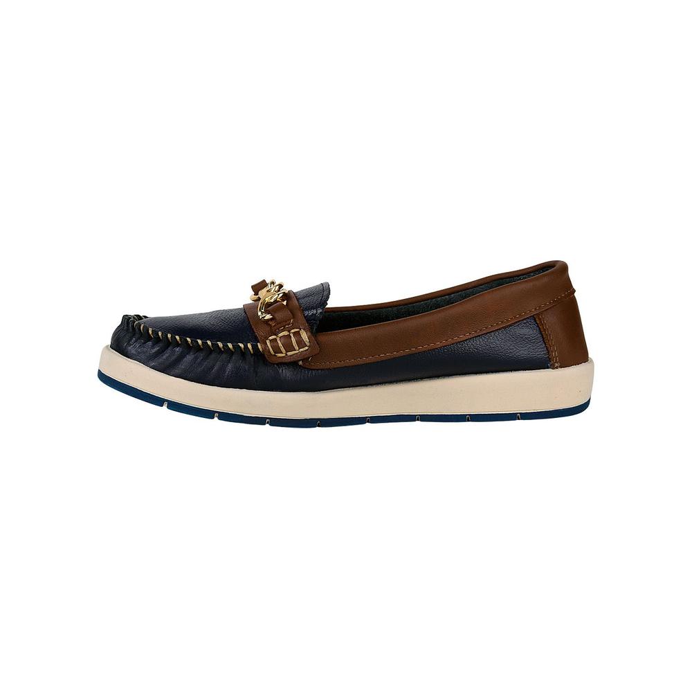 Zapato Mujer Mocasin Casual Azul Piel Stfashion 04804101
