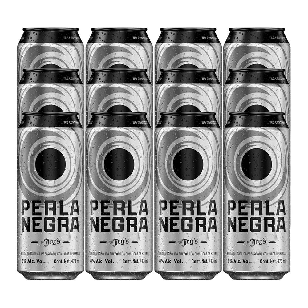 Pack de 12 Bebida Preparada Perla Negra Jeg's Lata 473 ml