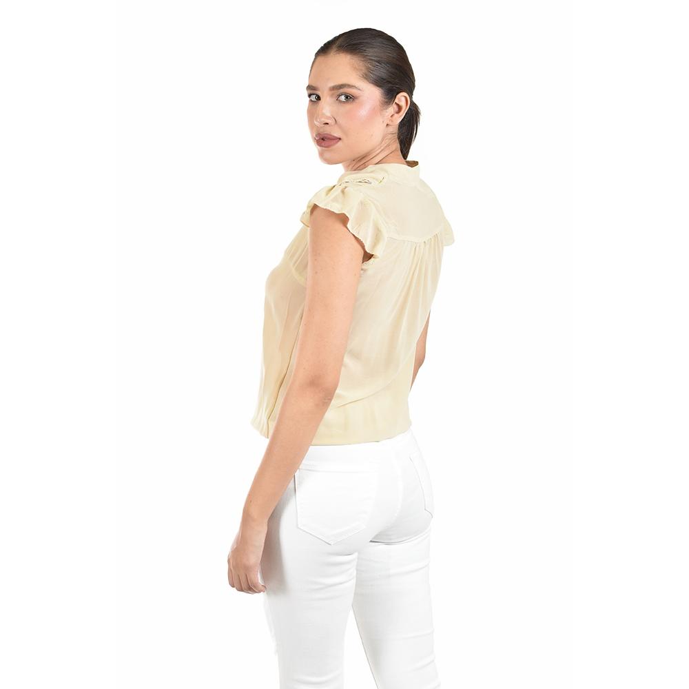 Blusa con detalle de olan Roman Fashion / Juvenil, 8049 (Beige)