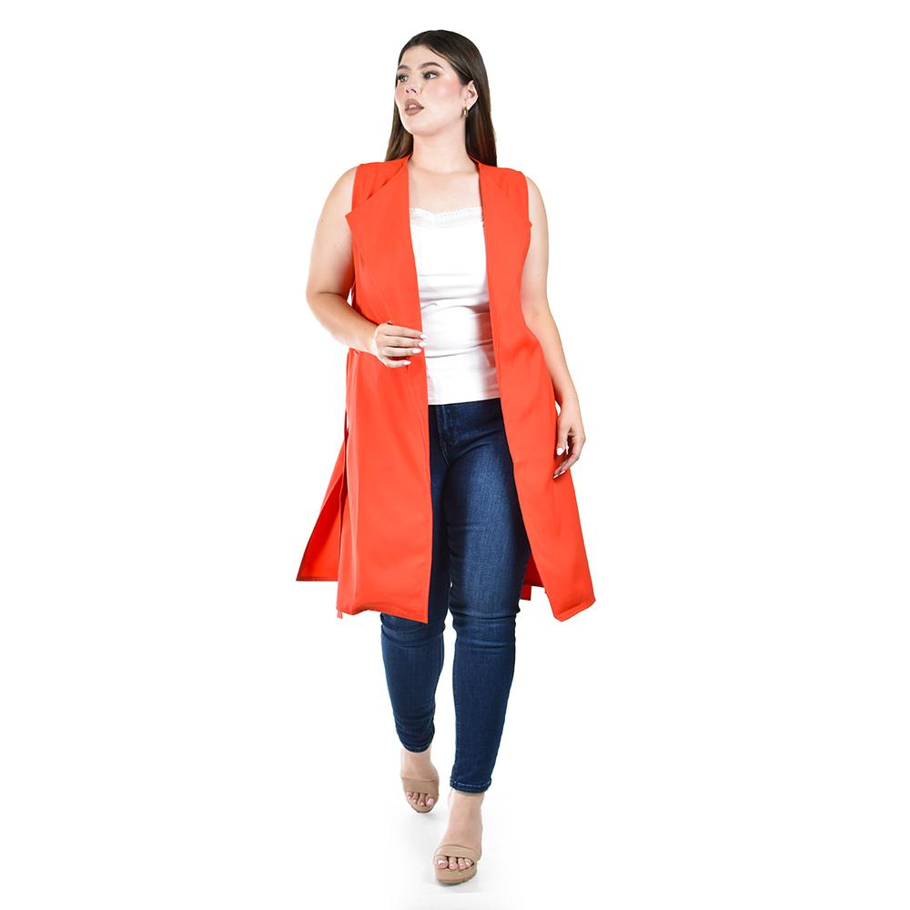 Chaleco largo de vestir Roman Fashion /Tallas Extras, 1360 (Naranja)