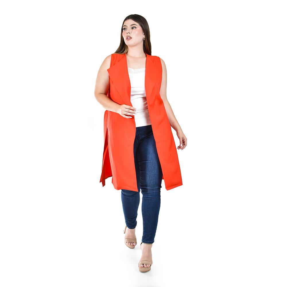 Chaleco largo de vestir Roman Fashion /Tallas Extras, 1360 (Naranja)