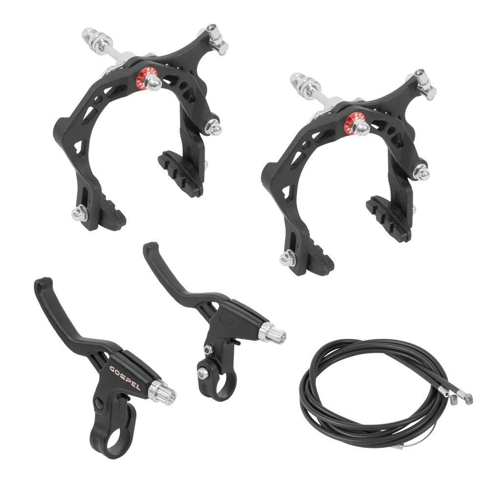 ALTALINE Set Freno ANTERIORE Per BMX - Lega Nera - Pinza Side Pull Con Leva E Cavi - Per Bici Vintage E Cruiser