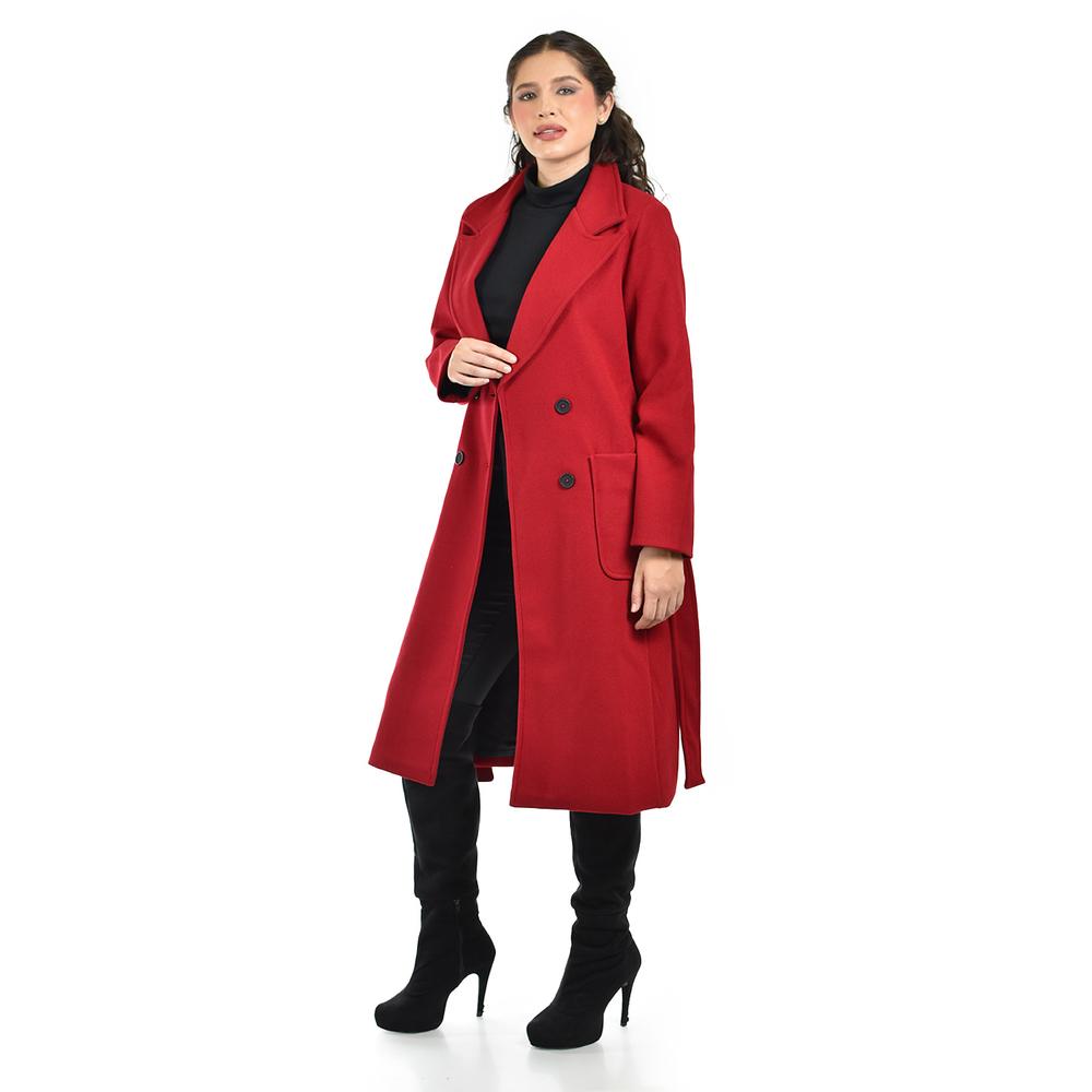 Abrigo largo con cinto Roman Fashion /Juvenil, 3013 (Rojo)