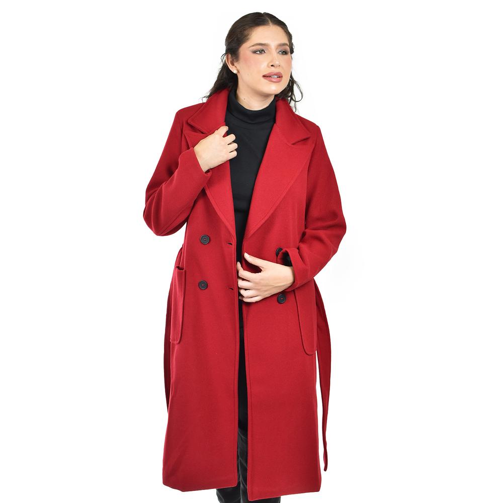 Abrigo largo con cinto Roman Fashion /Juvenil, 3013 (Rojo)
