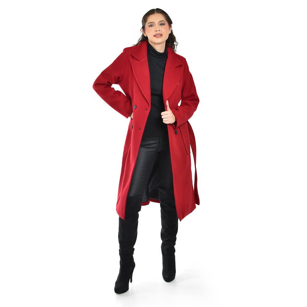 Abrigo largo con cinto Roman Fashion /Juvenil, 3013 (Rojo)