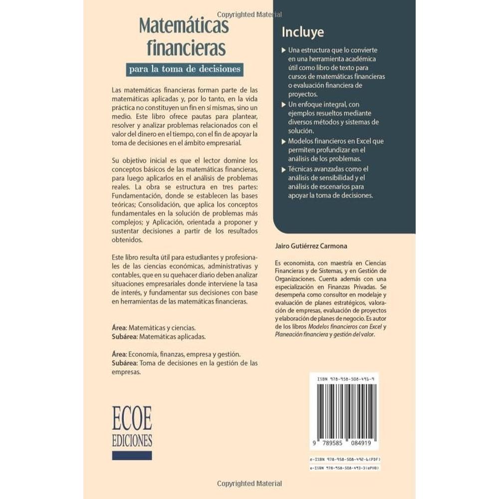 Matemáticas financieras para la toma de decisiones
