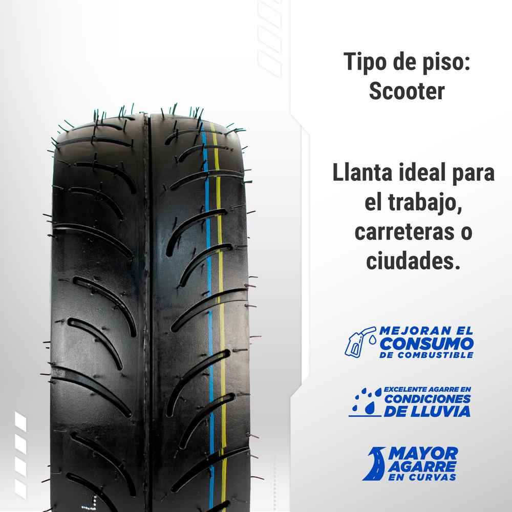Llanta 120/70-12 para moto uso sin camara tubeless front 58J P6020 Motometa