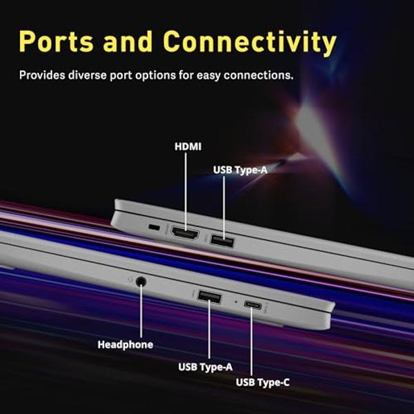 Laptop HP Chromebook HD de 14" para empresas y estudiantes, Intel Celeron N4120, 4 GB LPDDR4, 224 GB de almacenamiento (64 GB eMMC + 160 GB de estación de acoplamiento), gráficos U.