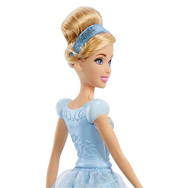 Juguetes de Princesas Disney de Mattel, Muñeca de Moda Cenicienta, Look Brillante con Cabello Rubio, Ojos Azules y Accesorio para el Cabello, Inspirada en la Película.